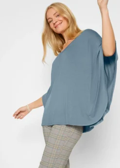 Hot Camiseta de viscosa con mangas de murciélago Mujer Camisetas
