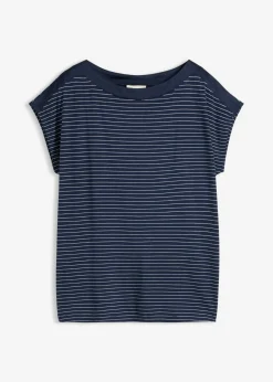 Hot Camiseta de viscosa fluida con ribete de satén Mujer Camisetas|Novedades