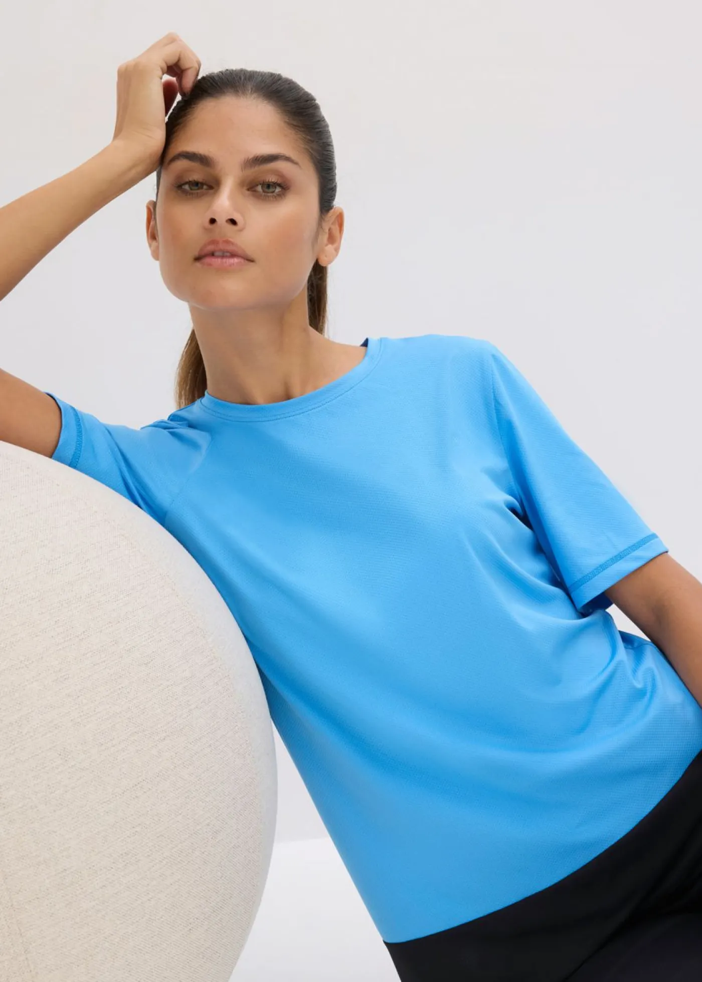 Outlet Camiseta deportiva con aspecto estructurado Mujer Ropa Deportiva|Camisetas