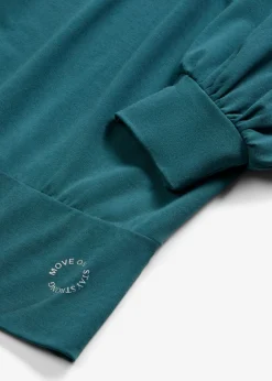 Online Camiseta deportiva con corte holgado, mangas ¾ y material de secado rápido Mujer Ropa Deportiva|Camisetas