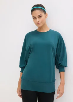 Online Camiseta deportiva con corte holgado, mangas ¾ y material de secado rápido Mujer Ropa Deportiva|Camisetas