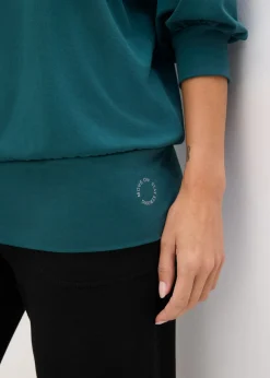 Online Camiseta deportiva con corte holgado, mangas ¾ y material de secado rápido Mujer Ropa Deportiva|Camisetas