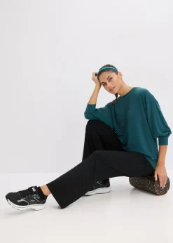 Online Camiseta deportiva con corte holgado, mangas ¾ y material de secado rápido Mujer Ropa Deportiva|Camisetas