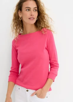 New Camiseta elástica con escote en forma de U Mujer Básicos|Camisetas