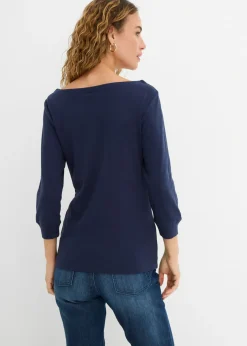 Discount Camiseta elástica con escote en forma de U Mujer Básicos|Camisetas