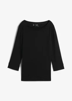 Sale Camiseta elástica con escote en forma de U Mujer Básicos|Camisetas