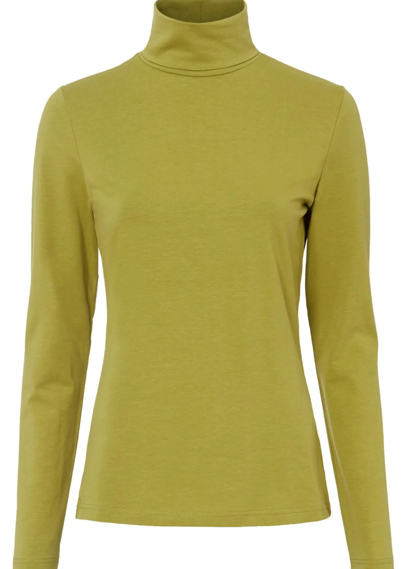 Outlet Camiseta elástica de cuello vuelto y manga larga Mujer Básicos|Camisetas
