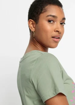 Best Camiseta estampada de algodón orgánico Mujer Camisetas