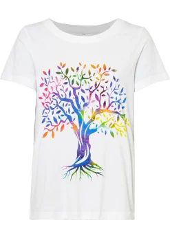 Sale Camiseta estampada de algodón orgánico Mujer Camisetas