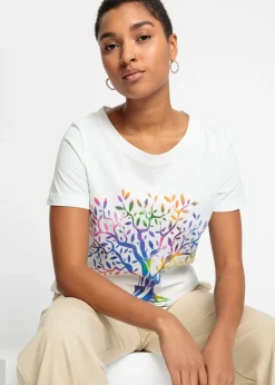 Sale Camiseta estampada de algodón orgánico Mujer Camisetas