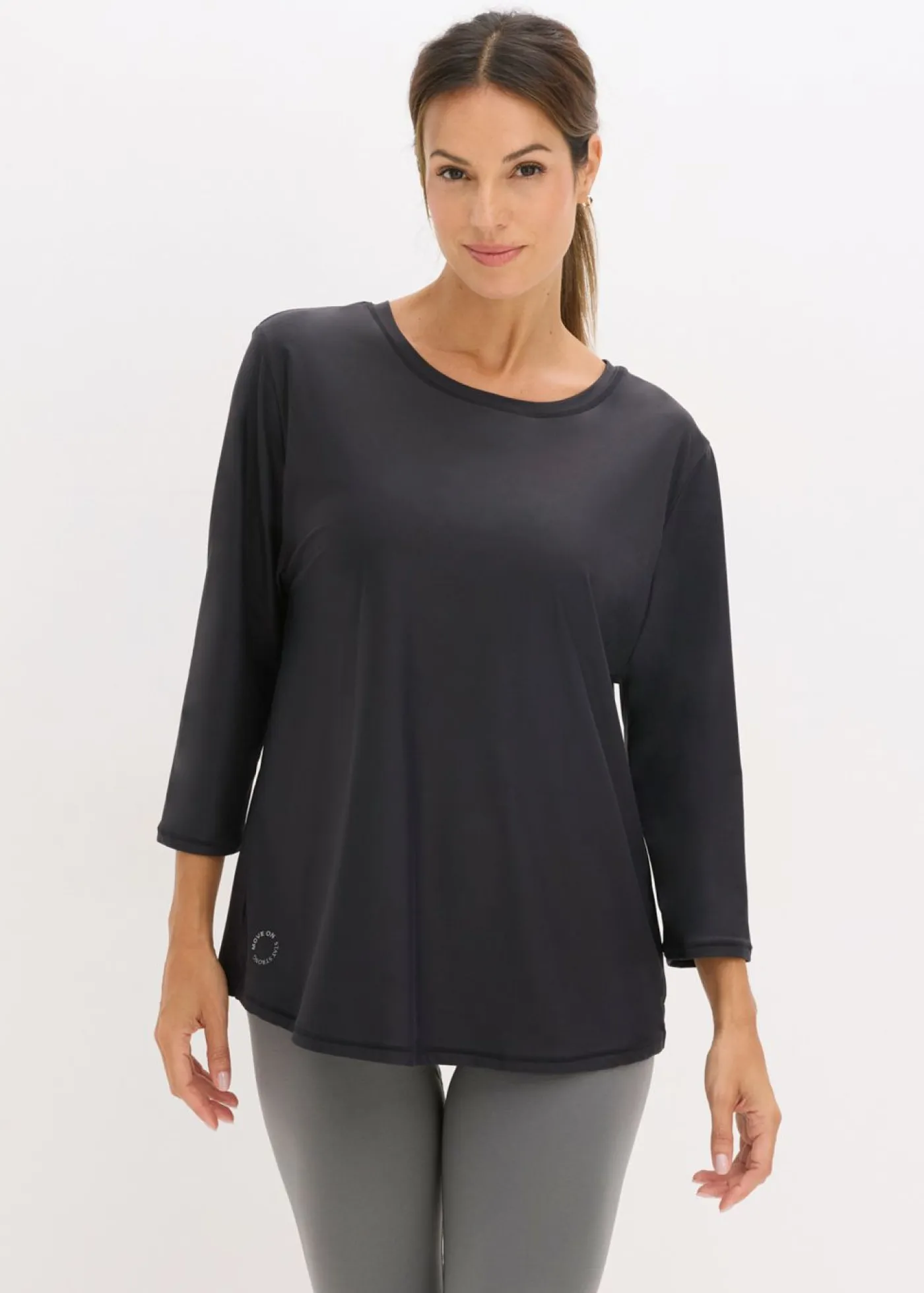 Camiseta funcional suave con mangas 3/4 y material de secado rápido Mujer Ropa Deportiva|Camisetas