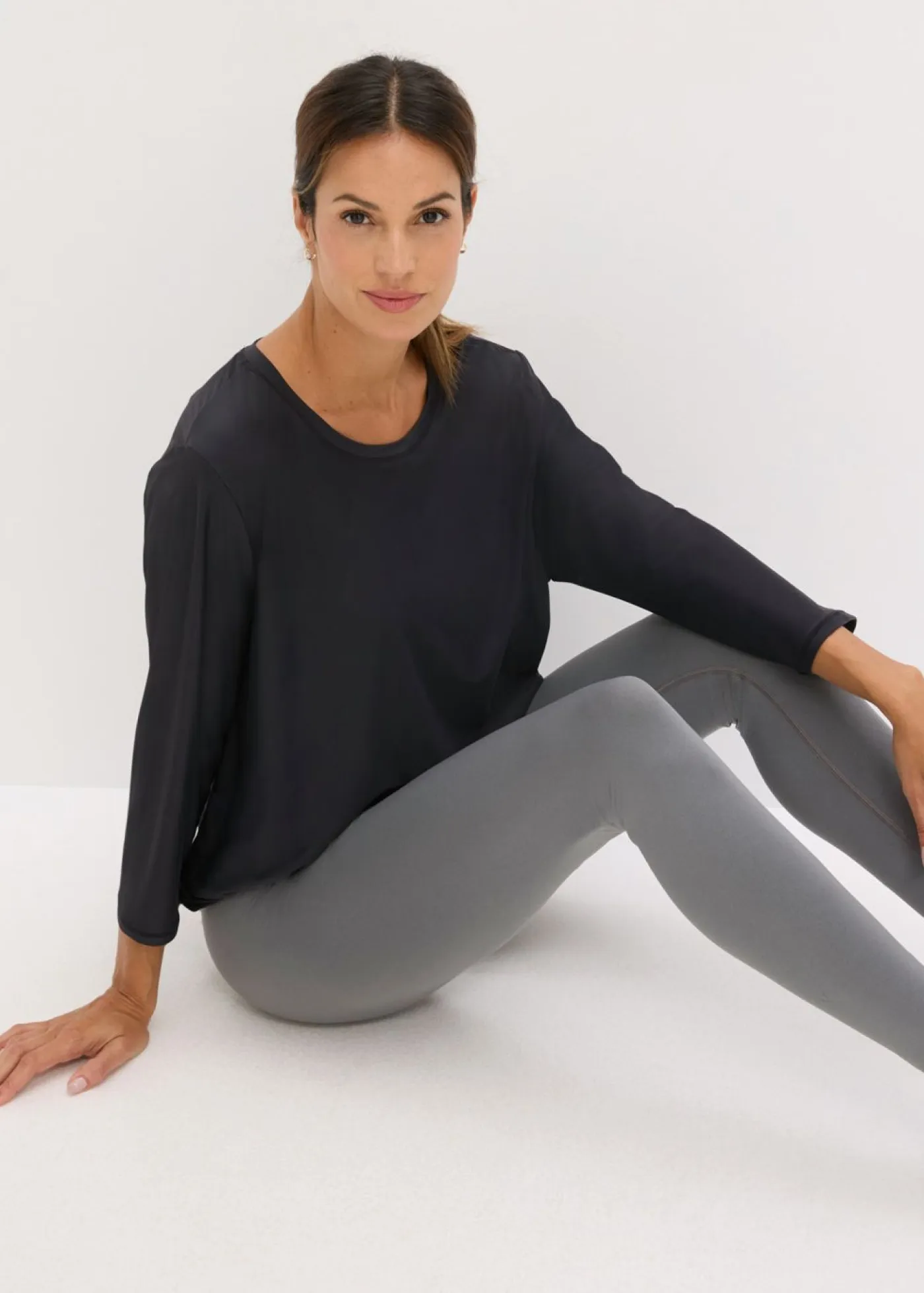 Camiseta funcional suave con mangas 3/4 y material de secado rápido Mujer Ropa Deportiva|Camisetas