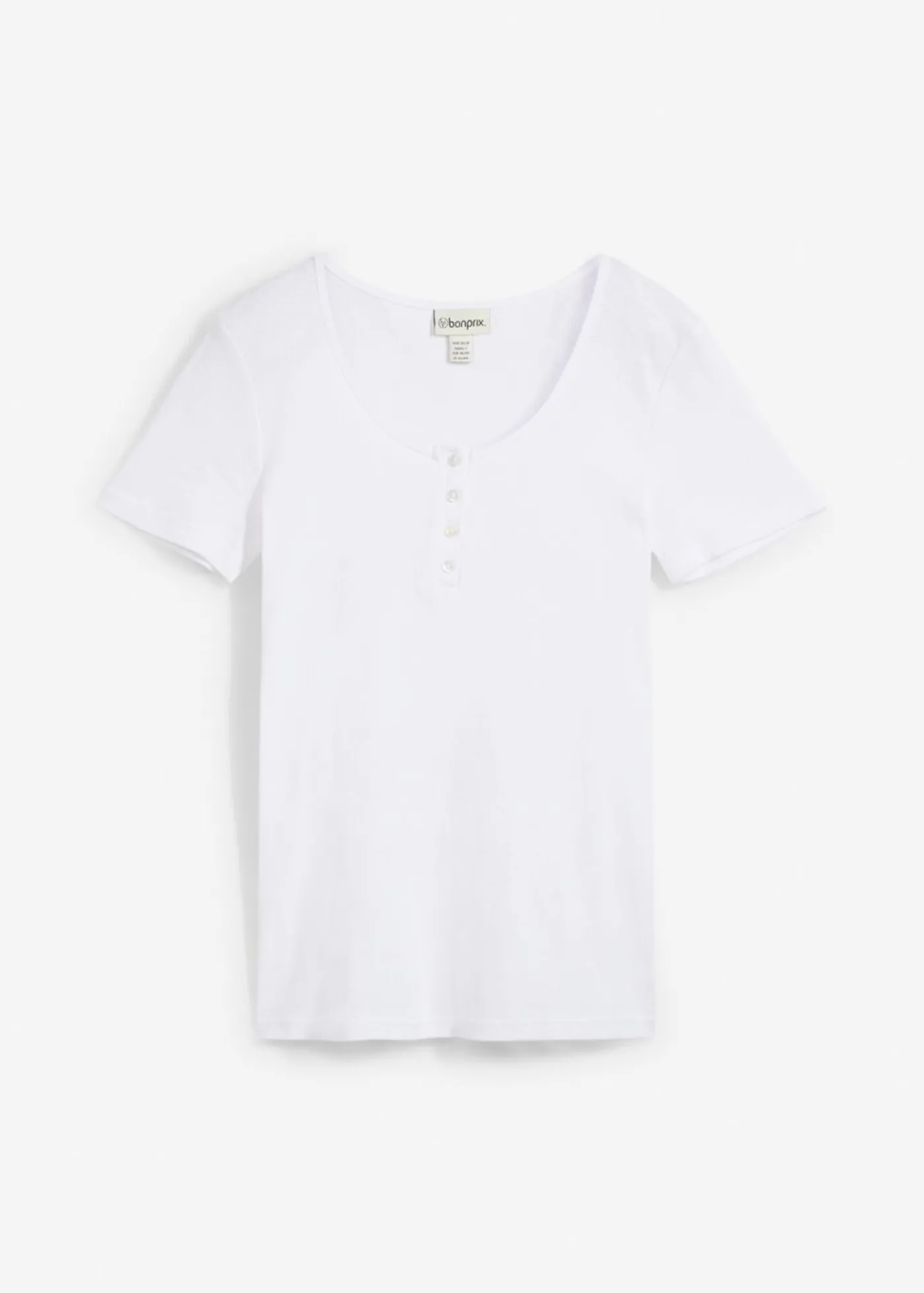Outlet Camiseta henley con algodón orgánico puro Mujer Básicos|Camisetas