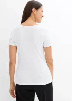 Outlet Camiseta henley con algodón orgánico puro Mujer Básicos|Camisetas