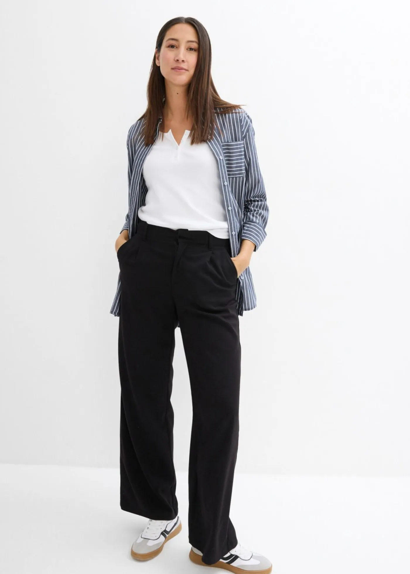 Outlet Camiseta henley con algodón orgánico puro Mujer Básicos|Camisetas