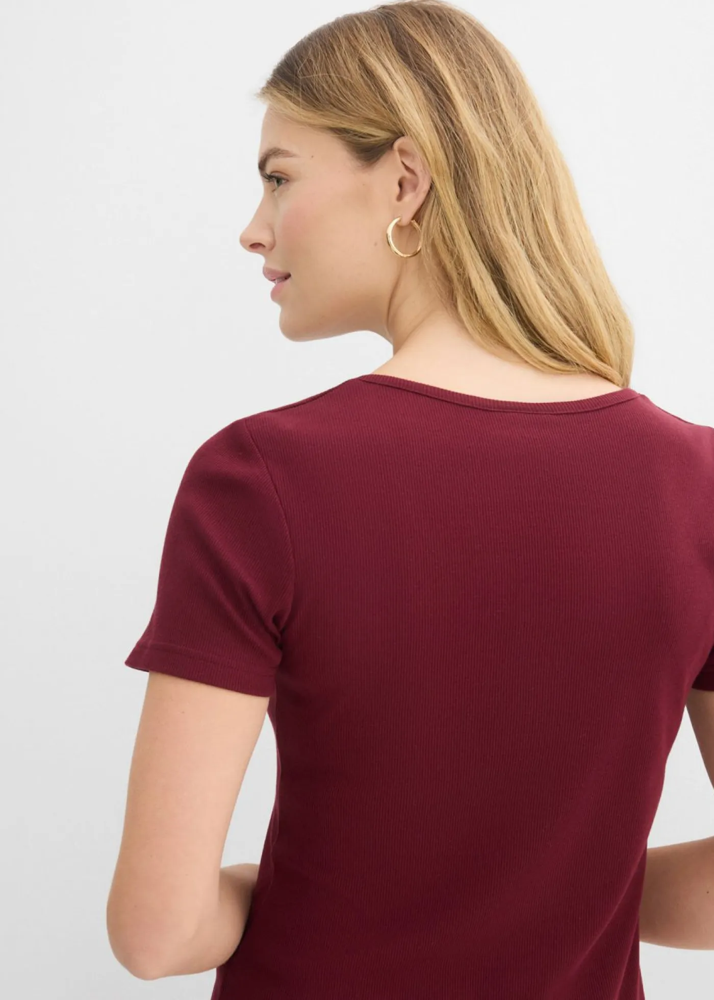 Hot Camiseta henley con algodón orgánico puro Mujer Básicos|Camisetas