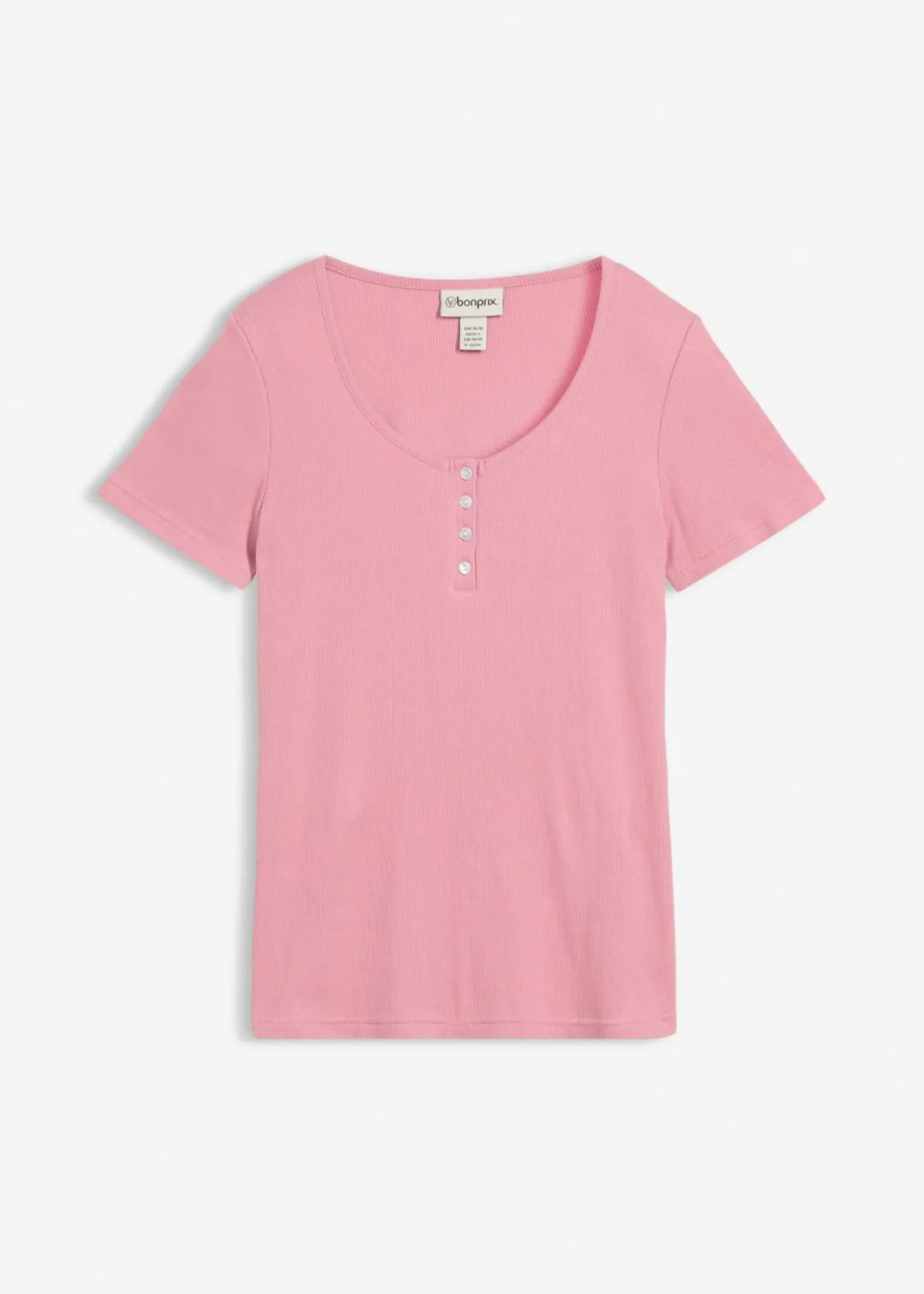 New Camiseta henley con algodón orgánico puro Mujer Básicos|Camisetas