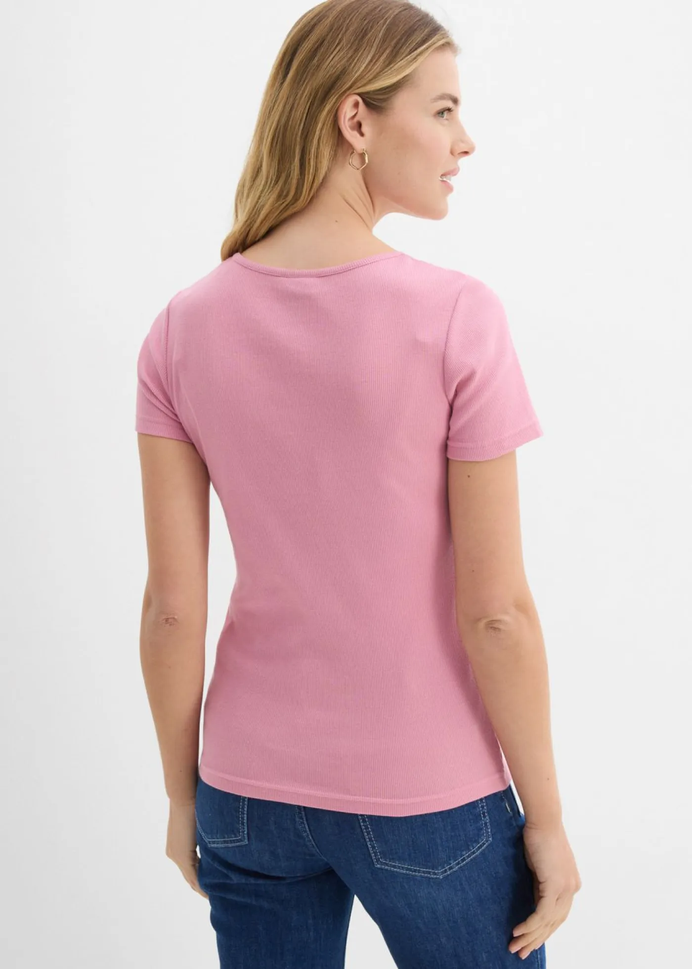 New Camiseta henley con algodón orgánico puro Mujer Básicos|Camisetas