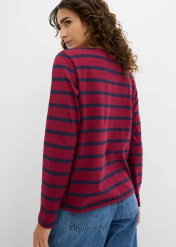 Best Camiseta henley de algodón orgánico puro Mujer Básicos|Camisetas