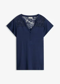 Discount Camiseta henley de mezcla de viscosa Mujer Camisetas