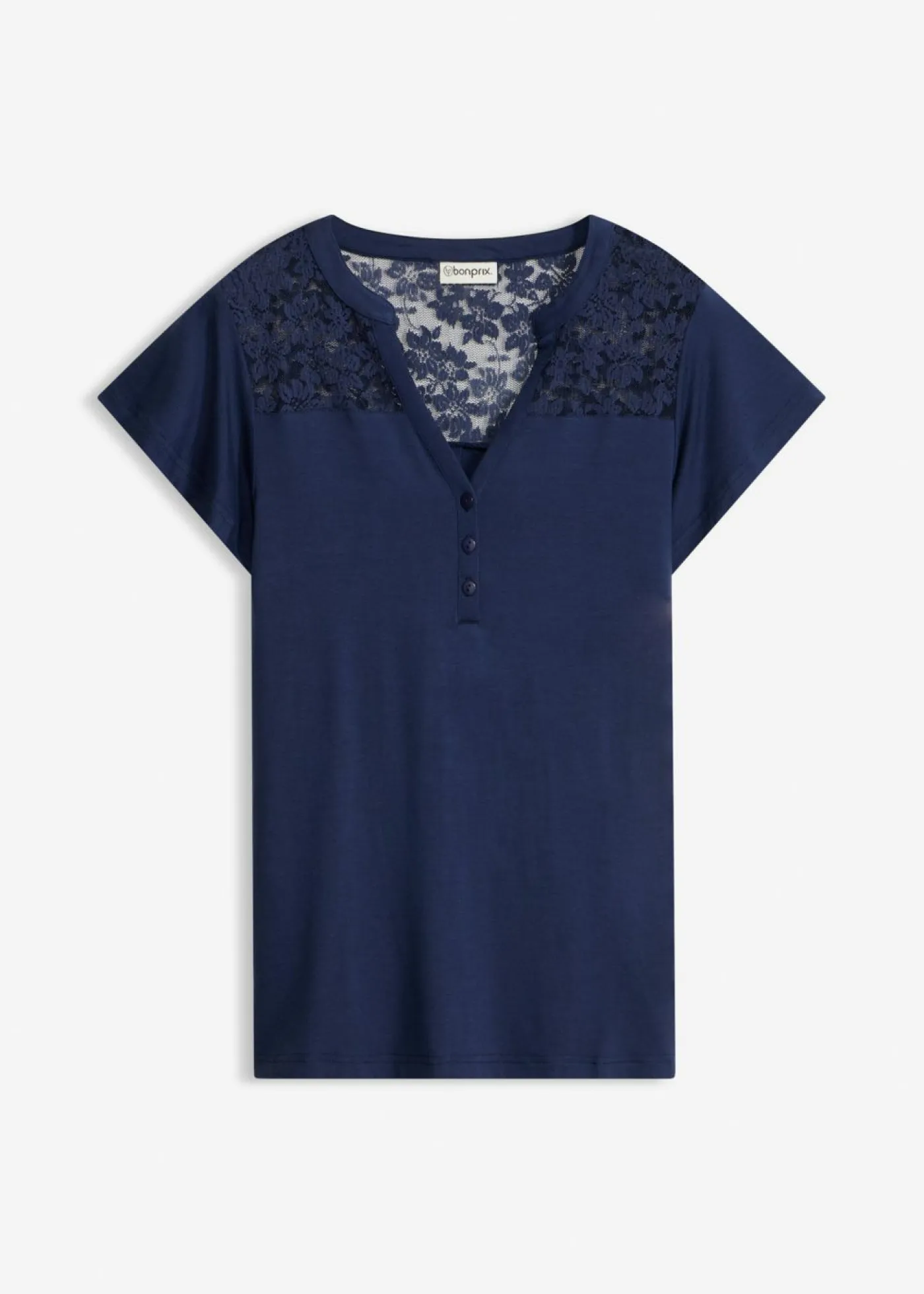 Discount Camiseta henley de mezcla de viscosa Mujer Camisetas