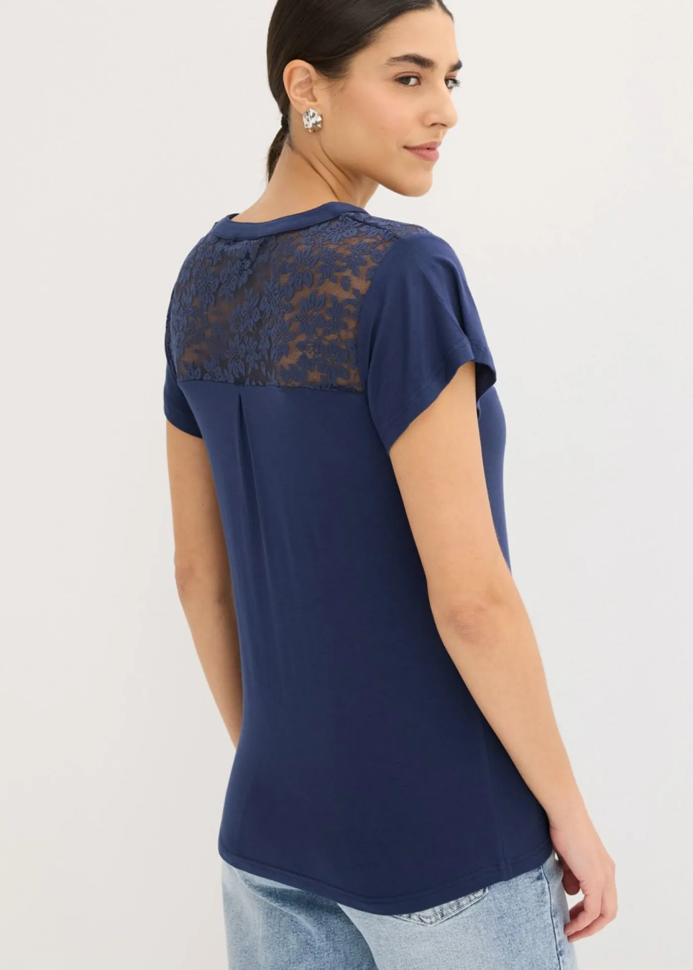 Discount Camiseta henley de mezcla de viscosa Mujer Camisetas
