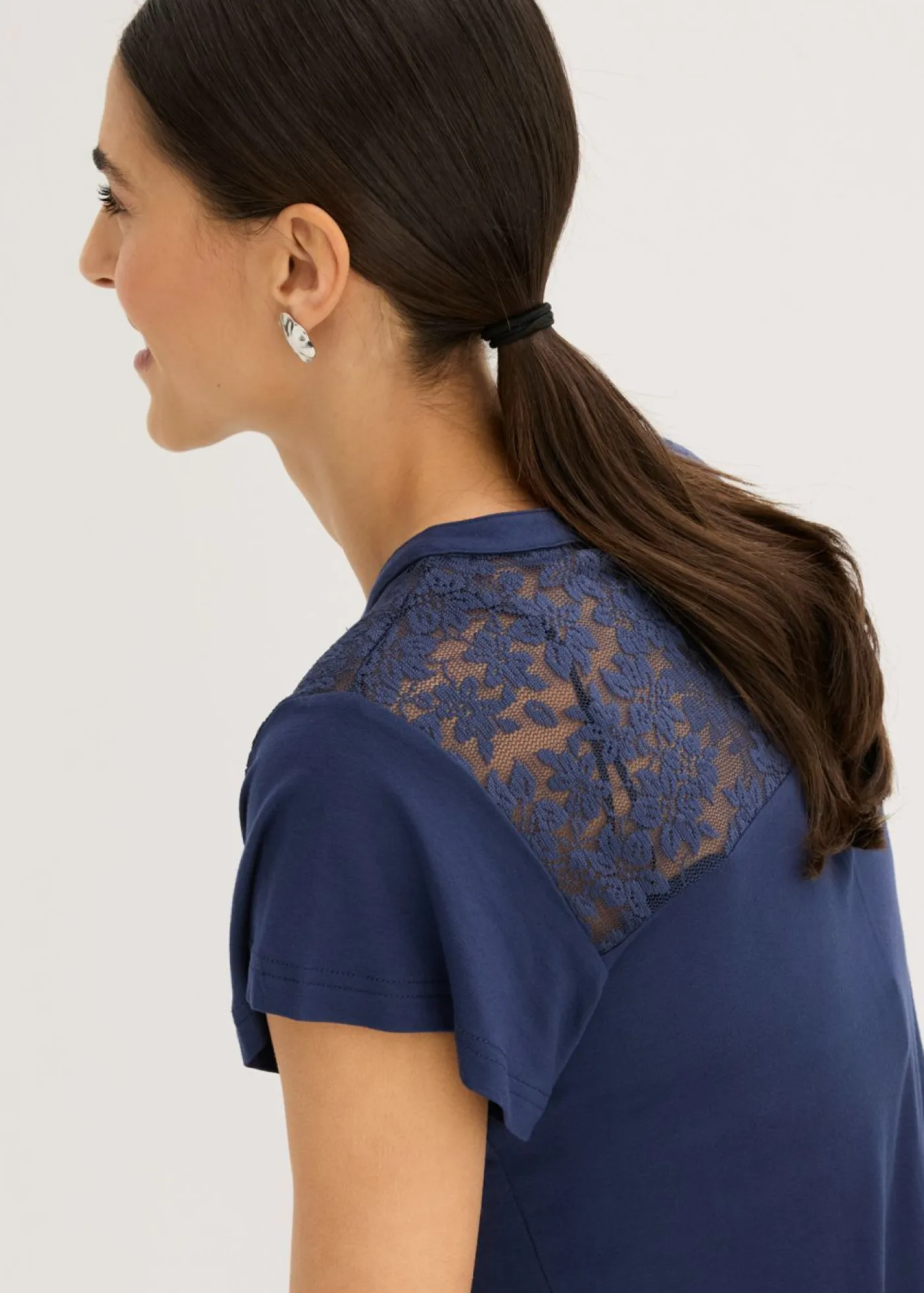 Discount Camiseta henley de mezcla de viscosa Mujer Camisetas