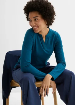 Outlet Camiseta henley hasta la cadera Mujer Básicos|Camisetas