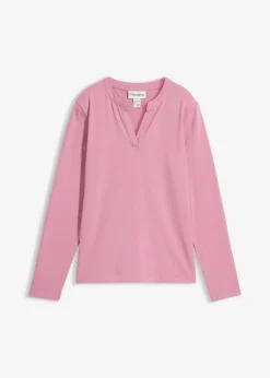 Clearance Camiseta henley hasta la cadera Mujer Básicos|Camisetas