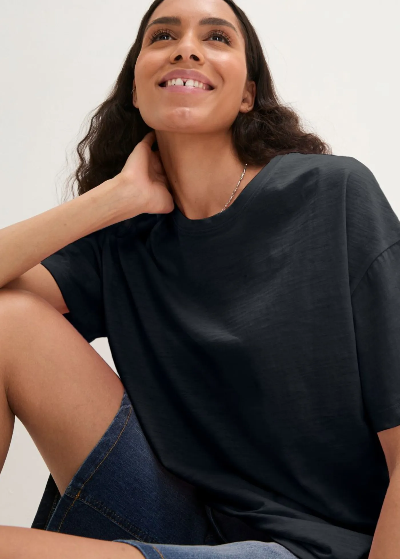 Sale Camiseta holgada con estampado Mujer Básicos|Camisetas