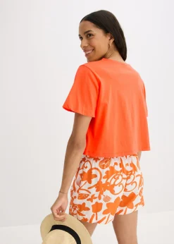 Hot Camiseta holgada de algodón orgánico puro Mujer Camisetas