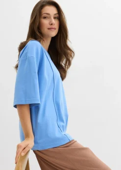 Clearance Camiseta holgada de algodón orgánico puro Mujer Camisetas