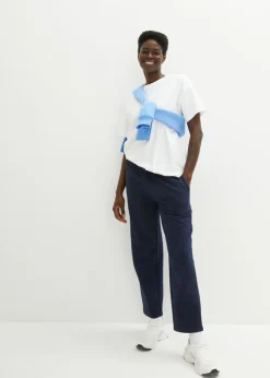 Sale Camiseta holgada de algodón orgánico puro Mujer Básicos|Camisetas
