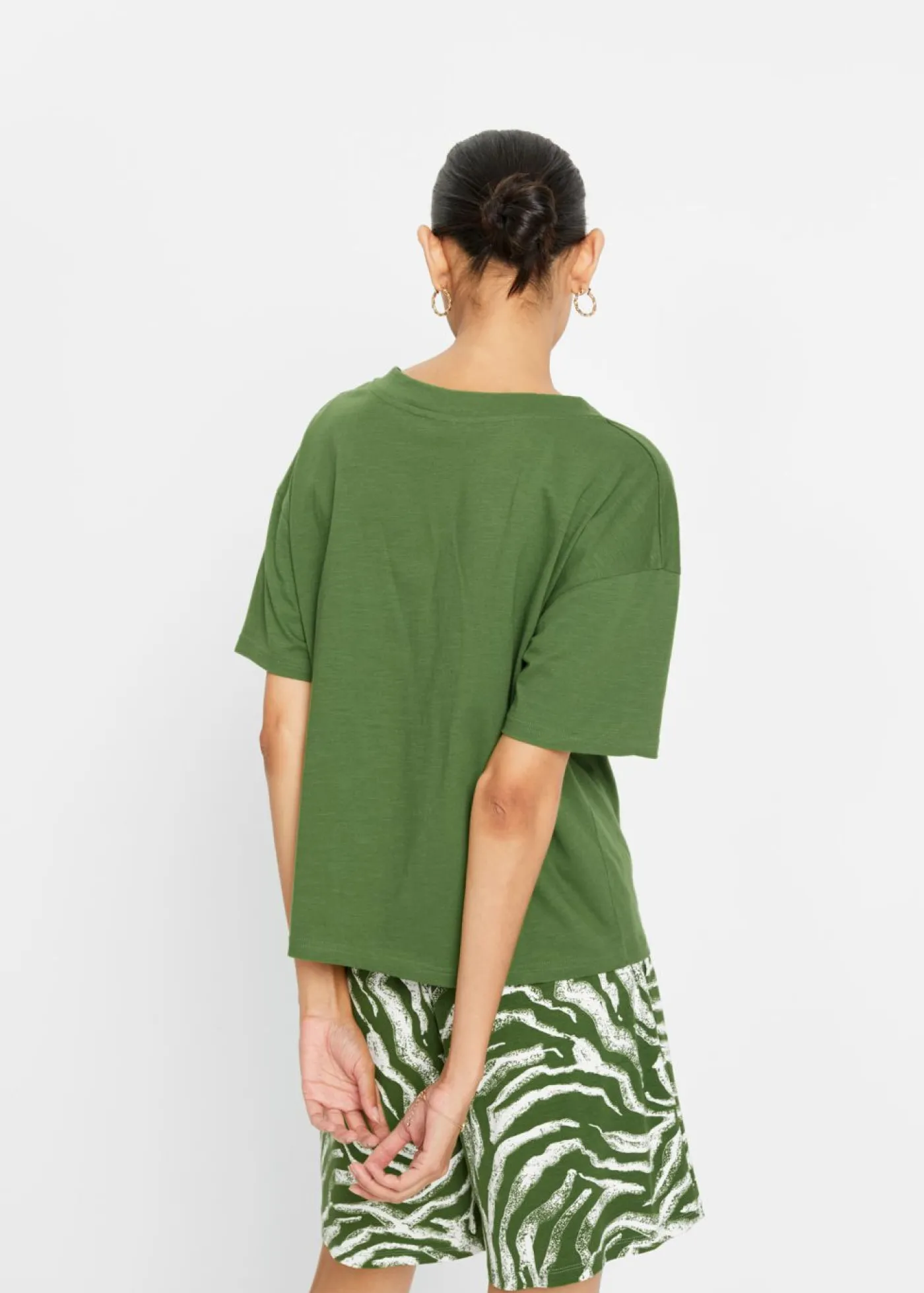 New Camiseta holgada de algodón orgánico puro Mujer Camisetas