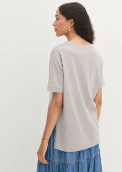 Clearance Camiseta holgada de algodón con aberturas laterales Mujer Camisetas