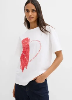 Discount Camiseta holgada de mezcla de algodón orgánico elástico Mujer Camisetas