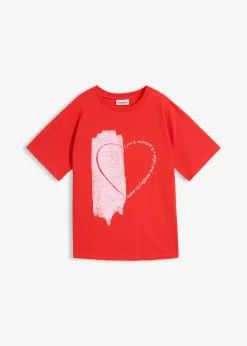 Outlet Camiseta holgada de mezcla de algodón orgánico elástico Mujer Camisetas
