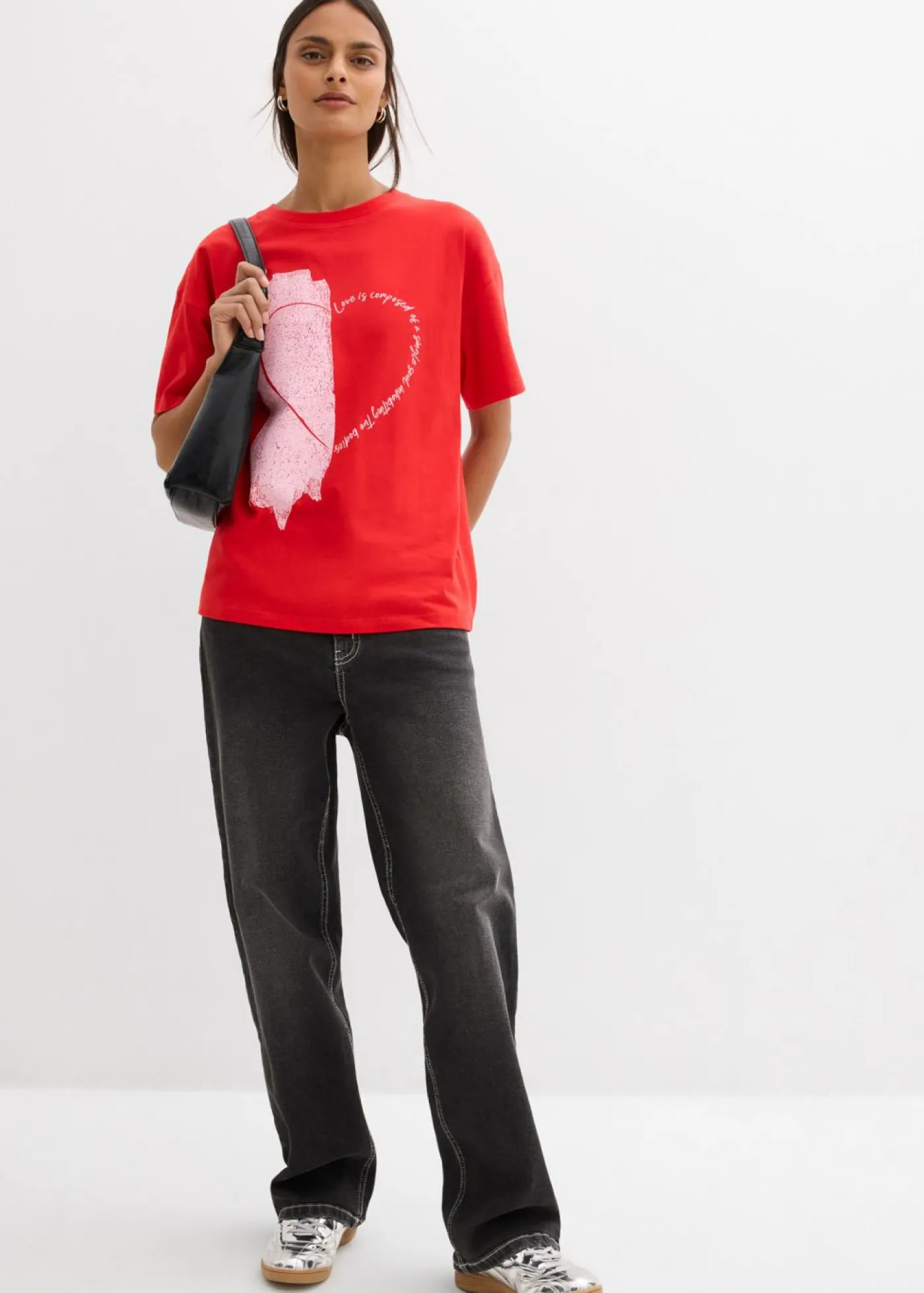 Outlet Camiseta holgada de mezcla de algodón orgánico elástico Mujer Camisetas