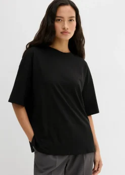 New Camiseta holgada de mezcla de algodón Mujer Esenciales|Camisetas