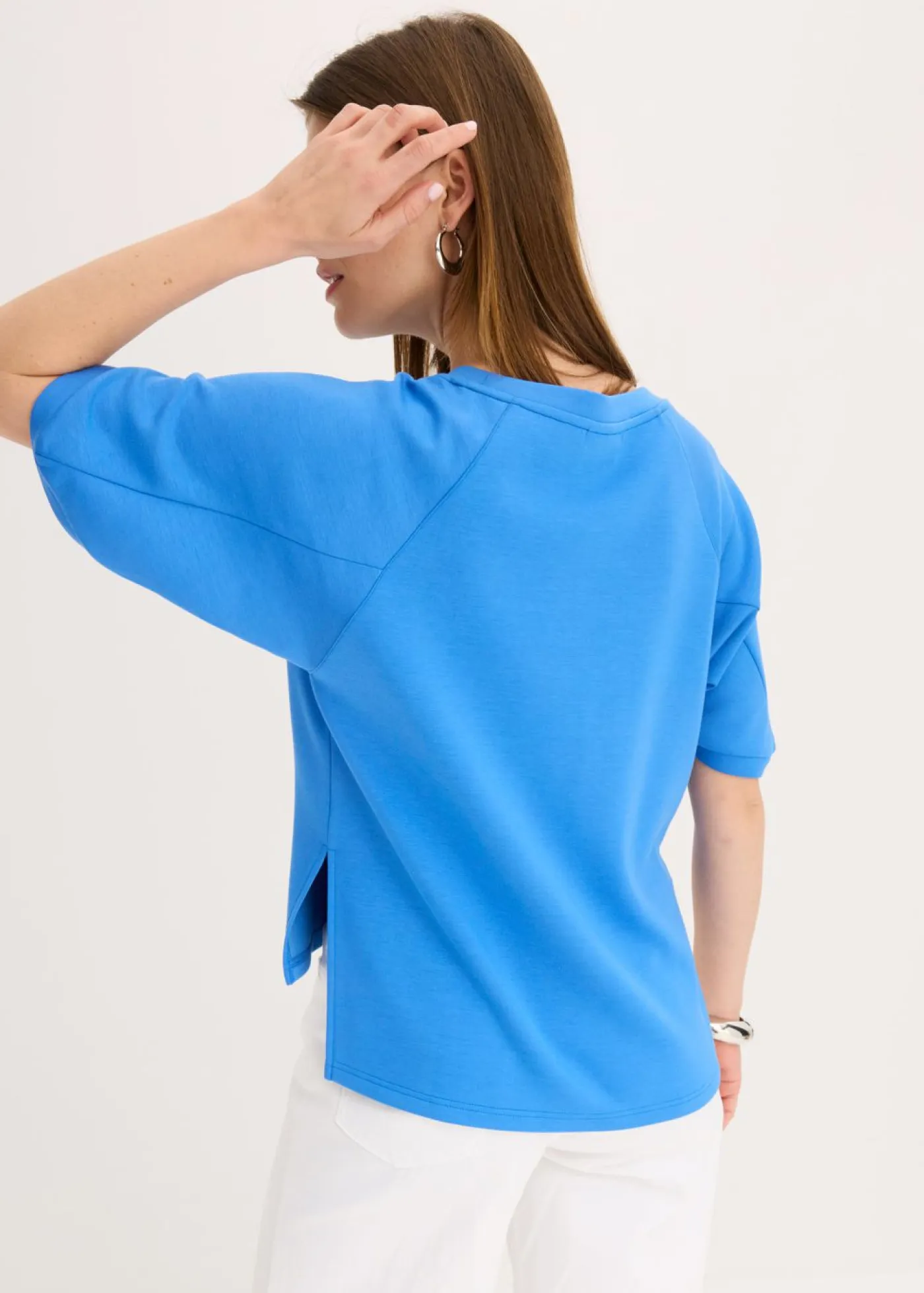 New Camiseta holgada de mezcla de viscosa fluida Mujer Esenciales|Camisetas