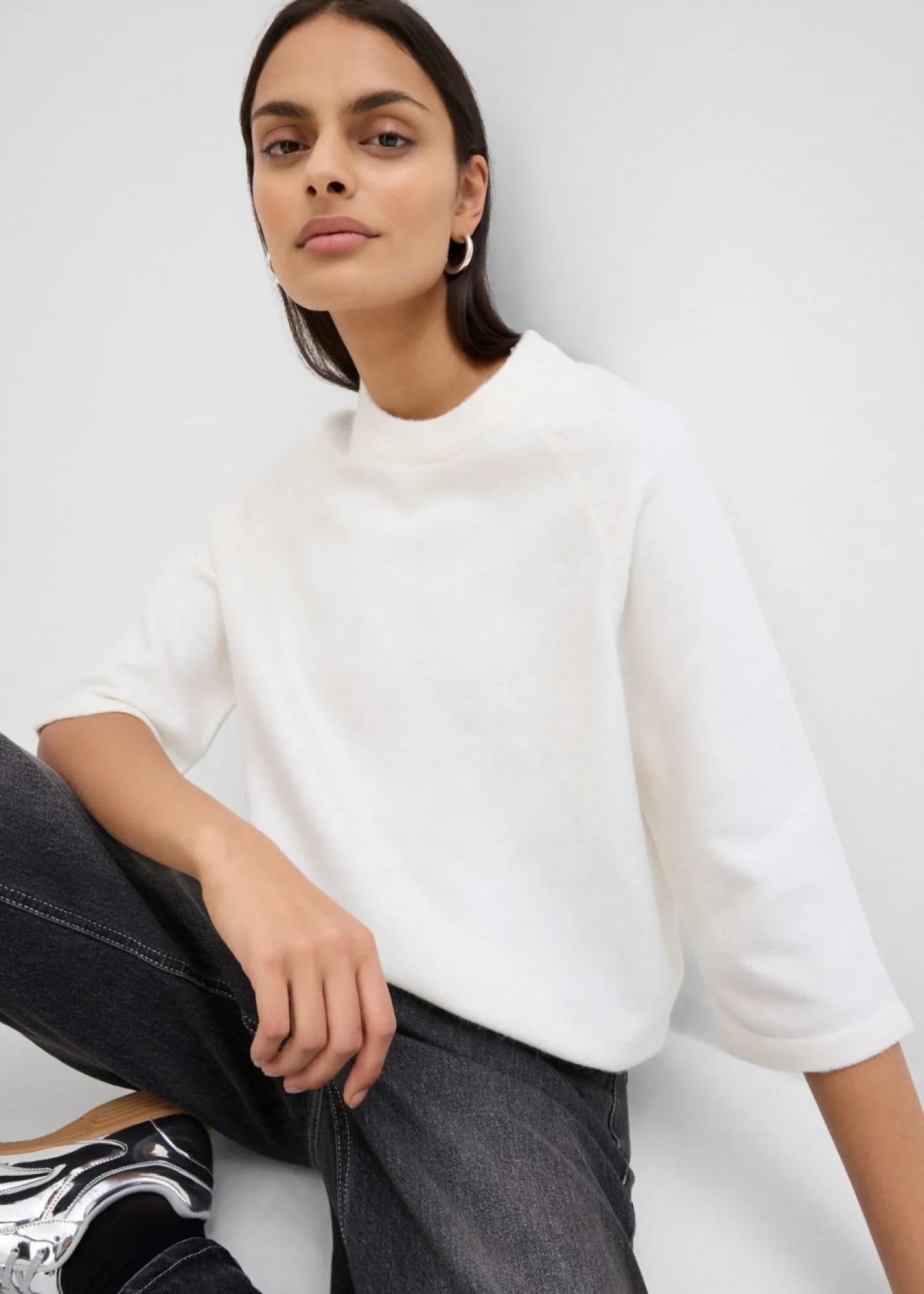Best Camiseta holgada de punto Mujer Esenciales|Camisetas