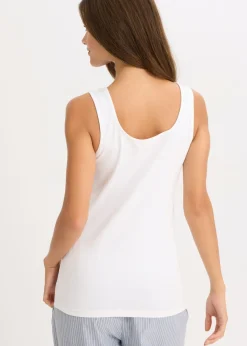 Outlet Camiseta interior de algodón orgánico y encaje (2 unidades) Mujer Ropa Interior De Algodón