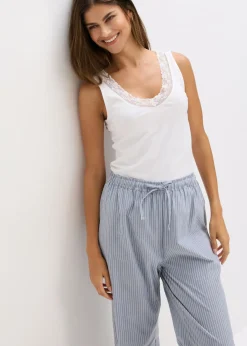 Outlet Camiseta interior de algodón orgánico y encaje (2 unidades) Mujer Ropa Interior De Algodón