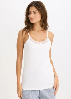 Discount Camiseta interior de algodón orgánico y encaje (2 unidades) Mujer Ropa Interior De Algodón