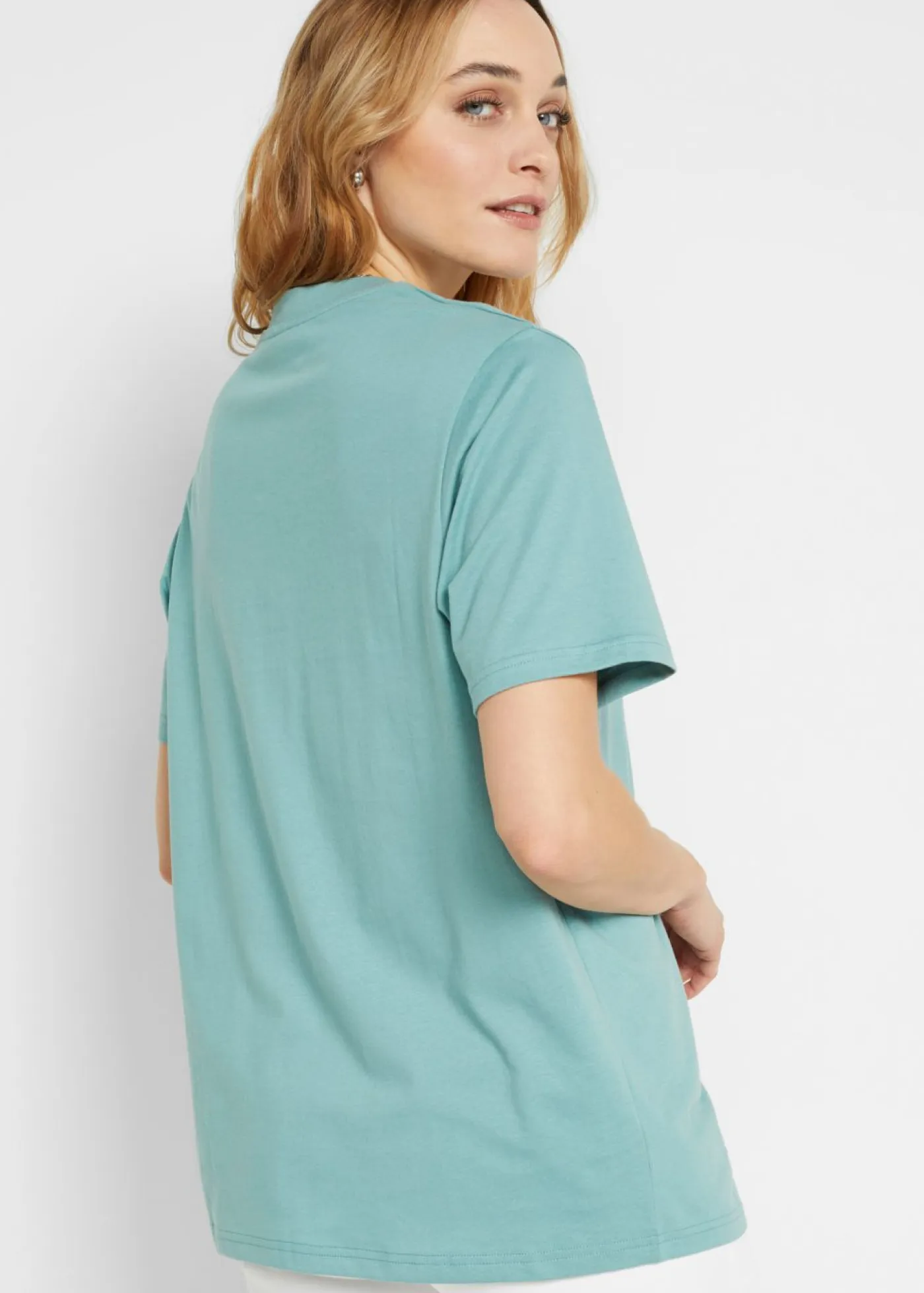 Best Camiseta larga ancha con cuello en V, manga corta (5 unidades) Mujer Básicos|Camisetas