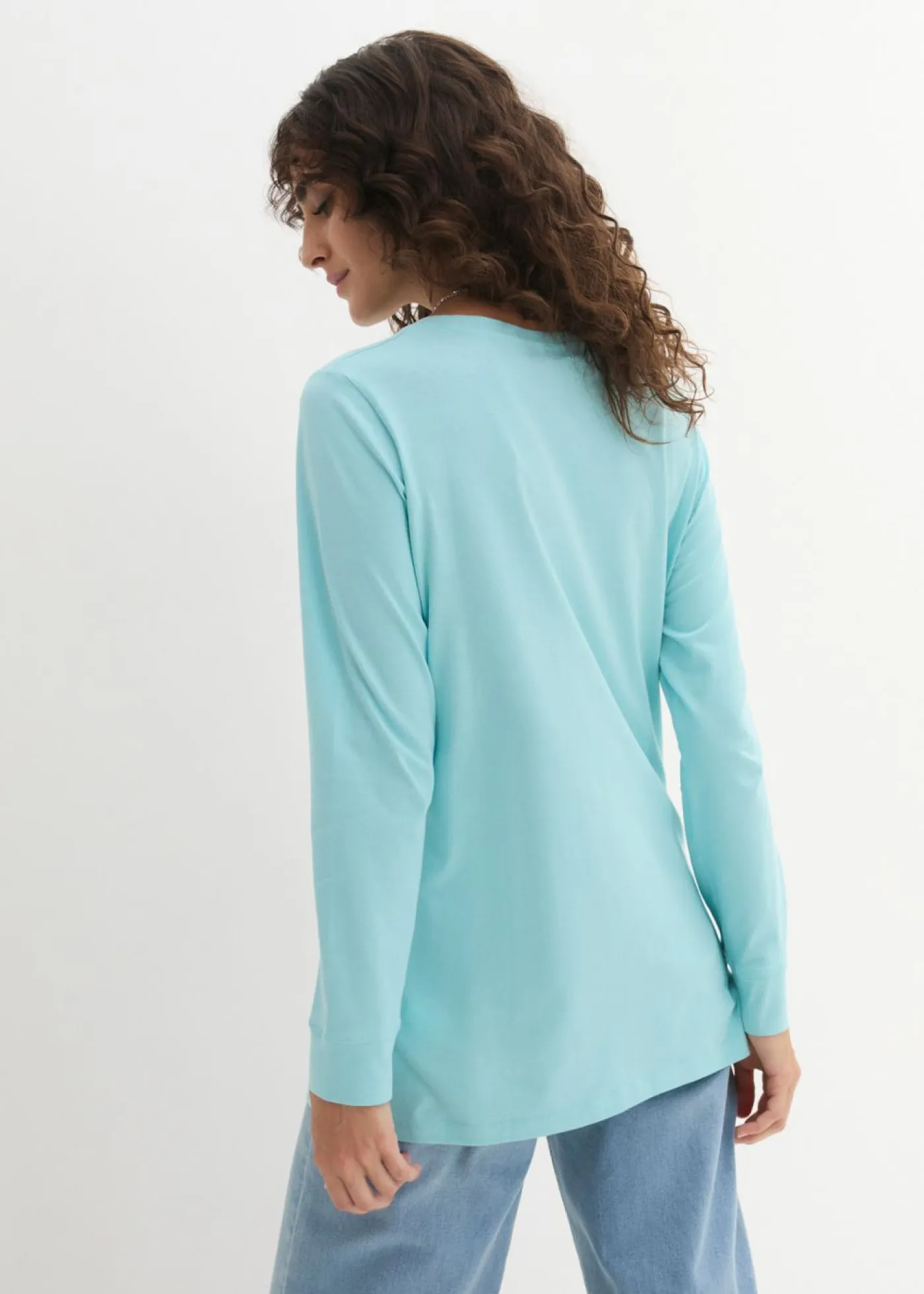 Clearance Camiseta larga con cuello redondo, manga larga (5 unidades) Mujer Básicos|Camisetas