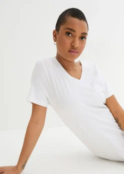 Sale Camiseta larga con escote en V (2 unidades) Mujer Básicos|Camisetas