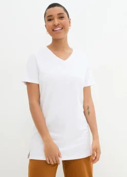 Sale Camiseta larga con escote en V (2 unidades) Mujer Básicos|Camisetas