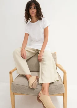 Outlet Camiseta larga de algodón puro Mujer Básicos|Camisetas