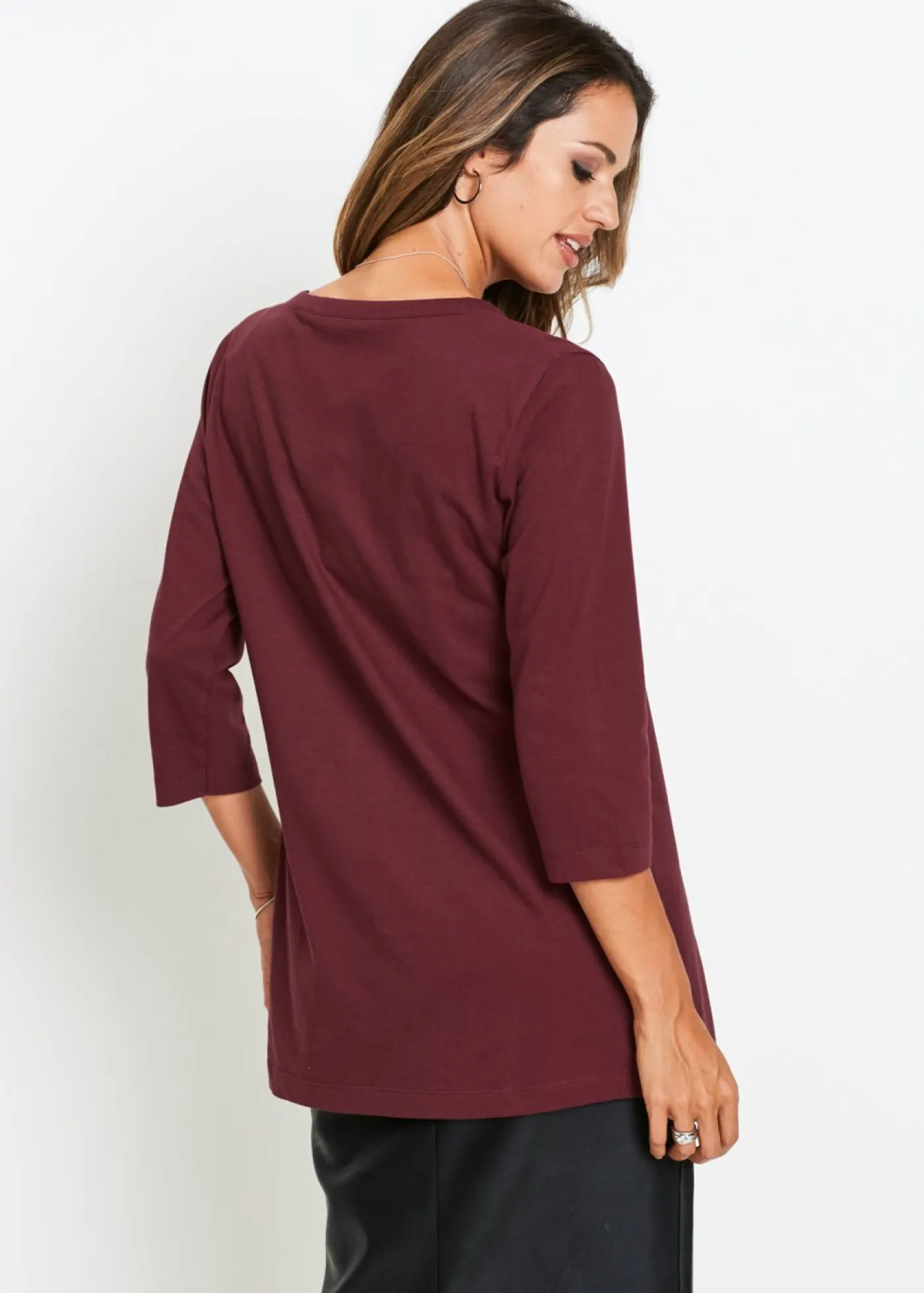 Clearance Camiseta larga de algodón puro Mujer Camisetas